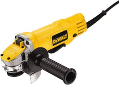 DeWALT - 4-1/2" Wheel Diam, 12,000 RPM, Corded Angle & Disc Grinder - 5/8-11 Spindle, 115 Volts, 9 Amps, Rear Exhaust - Benchmark Tooling