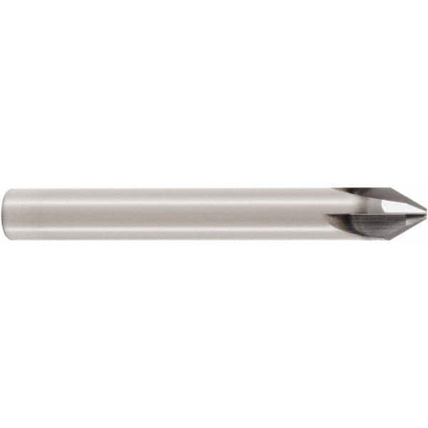 Seco - 12mm Diam 4 Flute Single End Solid Carbide Chamfer Mill - Benchmark Tooling