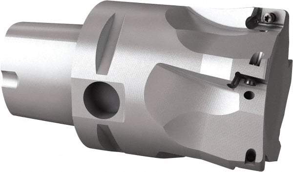 Seco - 54mm Cut Diam, 9mm Max Depth of Cut, 60mm OAL, Indexable Square Shoulder End Mill - Multiple Insert Styles, C5 Modular Connection, 90° Lead Angle, Through Coolant, Series Turbo 10 - Benchmark Tooling