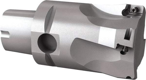 Seco - 44mm Cut Diam, 9mm Max Depth of Cut, 60mm OAL, Indexable Square Shoulder End Mill - Multiple Insert Styles, C4 Modular Connection, 90° Lead Angle, Through Coolant, Series Turbo 10 - Benchmark Tooling