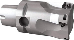 Seco - 44mm Cut Diam, 9mm Max Depth of Cut, 60mm OAL, Indexable Square Shoulder End Mill - Multiple Insert Styles, C4 Modular Connection, 90° Lead Angle, Through Coolant, Series Turbo 10 - Benchmark Tooling