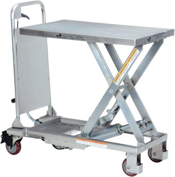 Vestil - 400 Lb Capacity Manual Scissor Elevating Cart - 8-3/4" to 29" Lift Height, 27-1/2" Platform Length x 17-5/8" Platform Width - Benchmark Tooling