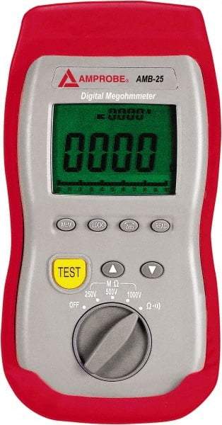 Amprobe - Digital LCD Display, 2,000 Megohm Electrical Insulation Resistance Tester & Megohmmeter - 1,000 VDC Max Test Voltage, Powered by 1.5V AA Battery - Benchmark Tooling