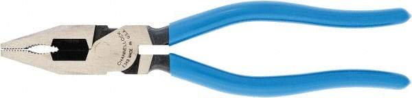 Channellock - 8" OAL, 1-3/4" Jaw Length x 1" Jaw Width, Combination Pliers - Crosshatch Jaw, Plastic Dipped Handles - Benchmark Tooling