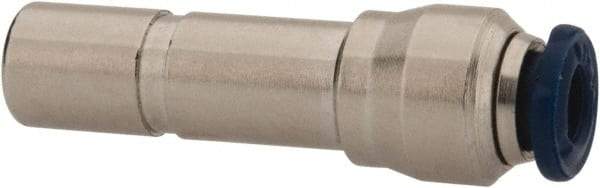 Value Collection - 1/4" Outside Diam, Nickel Plated Brass Push-to-Connect Straight Reducer - 250 Max psi, Tube to Stem Connection, Buna O-Ring - Benchmark Tooling