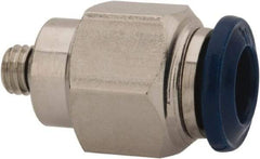 Value Collection - 1/4" Outside Diam, 10-32 Universal, Nickel Plated Brass Push-to-Connect Tube Male Connector - 250 Max psi, Tube to Universal Thread Connection, Buna O-Ring - Benchmark Tooling