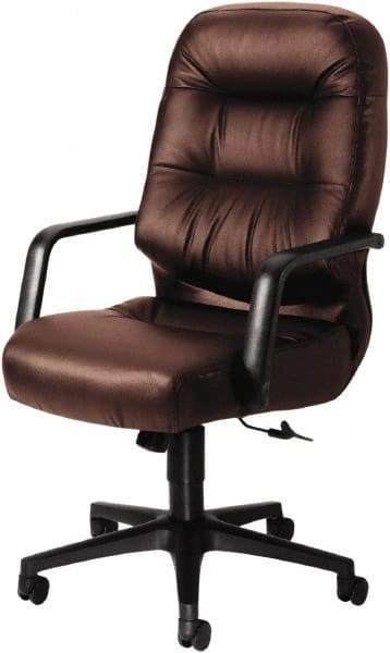 Hon - 46-1/2" High Executive High Back Leather Chair - 26" Wide x 29-3/4" Deep, Leather, Memory Foam Seat, Burgundy - Benchmark Tooling