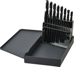 Chicago-Latrobe - 1/16 to 3/8", 135° Point, Oxide Finish, High Speed Steel Jobber Length Drill Bit Set - Benchmark Tooling