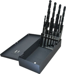 Chicago-Latrobe - 1/16 to 1/2", 118° Point, Oxide Finish, High Speed Steel Taper Length Drill Bit Set - Benchmark Tooling