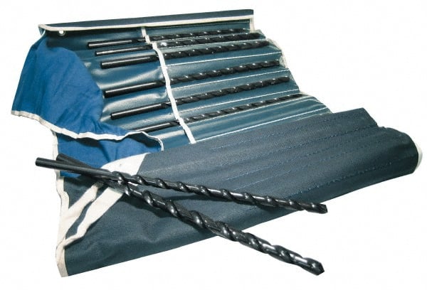 Chicago-Latrobe - 1/8 to 1/2", 118° Point, Oxide Finish, High Speed Steel Taper Length Drill Bit Set - Benchmark Tooling