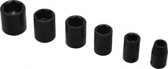 Proto - 6 Piece 1/4" Drive Impact Socket Set - 6 Points, 1/4" to 9/16" Range, Inch Measurement Standard - Benchmark Tooling