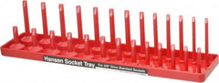 Made in USA - 26 Piece Capacity Deep & Shallow Inch Socket Tray - 3/8" Drive, Red - Benchmark Tooling