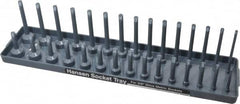 Made in USA - 30 Piece Capacity Deep & Shallow Metric Socket Tray - 3/8" Drive, Gray - Benchmark Tooling