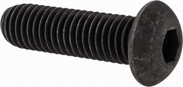 Value Collection - 1/2-13 UNC Hex Socket Drive, Button Screw - Alloy Steel, Black Oxide Finish, Fully Threaded, 1-3/4" Length Under Head - Benchmark Tooling