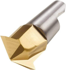 Seco - MM12 M02 Grade F15M Carbide Chamfer Milling Tip Insert - 2 Flutes, 0.63" Cutting Diam, 0.169" Depth of Cut, 0.598" Extension - Benchmark Tooling
