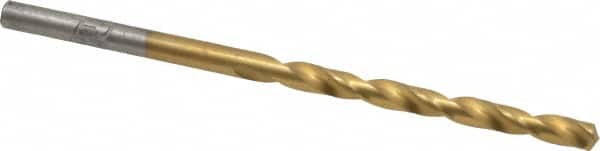 Chicago-Latrobe - #28 135° Cobalt Jobber Drill - TiN Finish, Right Hand Cut, Spiral Flute, Straight Shank, 2-7/8" OAL, Split Point - Benchmark Tooling