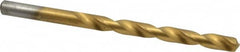 Chicago-Latrobe - 17/64" 135° Cobalt Jobber Drill - TiN Finish, Right Hand Cut, Spiral Flute, Straight Shank, 4-1/8" OAL, Split Point - Benchmark Tooling