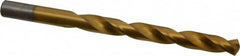 Chicago-Latrobe - 3/8" 135° Cobalt Jobber Drill - TiN Finish, Right Hand Cut, Spiral Flute, Straight Shank, 5" OAL, Split Point - Benchmark Tooling