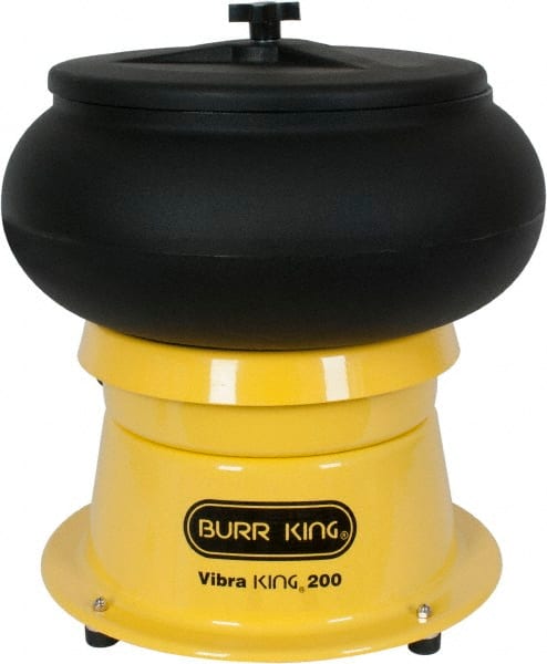 Burr King - 0.66 Cu Ft, 1/5 hp, Vibratory Tumbler - Adjustable Amplitude, Flow Through Drain - Benchmark Tooling