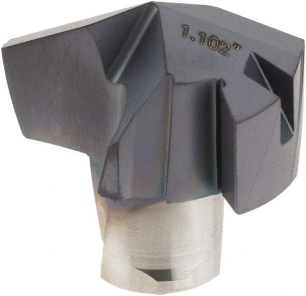 Iscar - Series ICP, 27.99mm Diam Grade IC908 Replaceable Drill Tip - Carbide, TiAlN/TiN Finish, 28 Seat Size - Benchmark Tooling