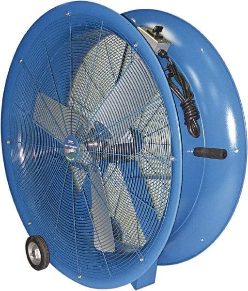 Patterson Fan - 30" Blade, 1/2 hp, 7,500 CFM, Industrial Circulation Fan - Floor Stand, 115 AC Volts, 6.2 Amps, 3 Speed - Benchmark Tooling