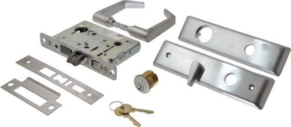 Yale - Extra Heavy Duty Entrance/Apartment Lever Lockset with Dead Bolt - 2-3/4" Back Set, Standard Mortise Cylinder, Satin Chrome Finish - Benchmark Tooling