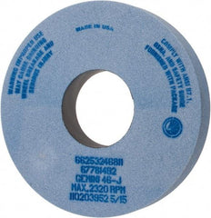 Norton - 14" Diam x 5" Hole x 2" Thick, J Hardness, 46 Grit Surface Grinding Wheel - Aluminum Oxide, Type 1, Coarse Grade, 2,320 Max RPM, No Recess - Benchmark Tooling