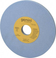 Norton - 7" Diam x 1-1/4" Hole x 1/2" Thick, L Hardness, 60 Grit Surface Grinding Wheel - Aluminum Oxide, Type 1, Medium Grade, 3,600 Max RPM, No Recess - Benchmark Tooling