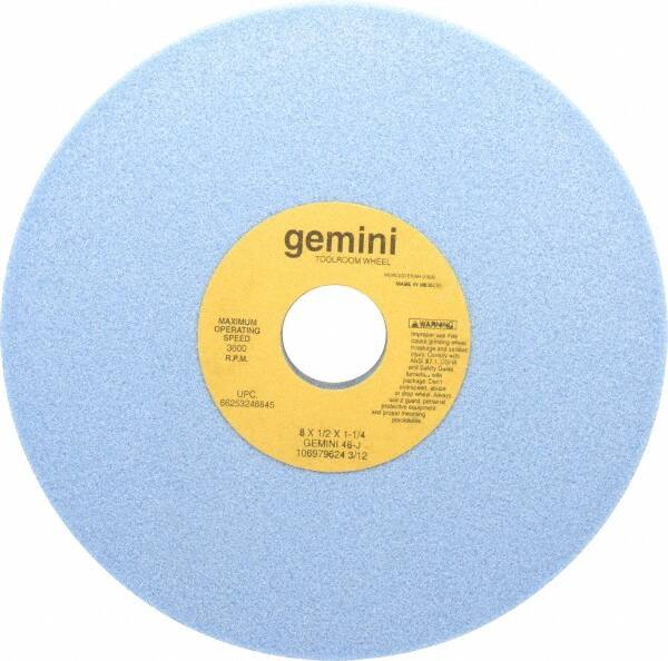 Norton - 8" Diam x 1-1/4" Hole x 1/2" Thick, J Hardness, 46 Grit Surface Grinding Wheel - Aluminum Oxide, Type 1, Coarse Grade, 3,600 Max RPM, No Recess - Benchmark Tooling