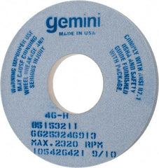 Norton - 14" Diam x 5" Hole x 1" Thick, H Hardness, 46 Grit Surface Grinding Wheel - Aluminum Oxide, Type 1, Coarse Grade, 2,320 Max RPM, No Recess - Benchmark Tooling