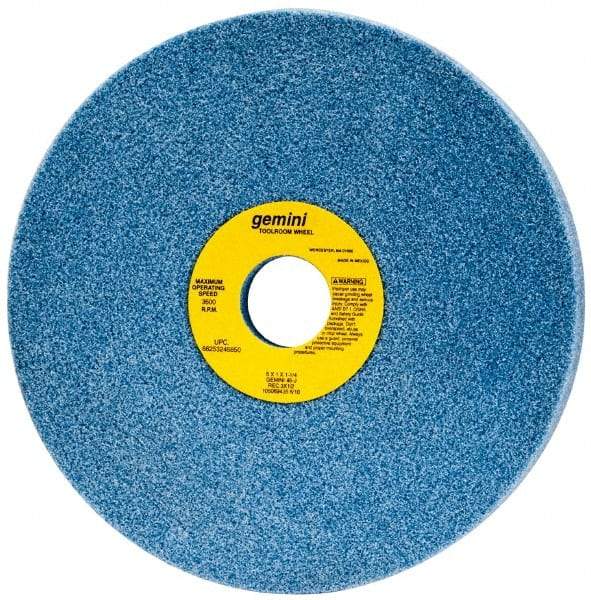 Norton - 8" Diam x 1-1/4" Hole x 1" Thick, J Hardness, 46 Grit Surface Grinding Wheel - Aluminum Oxide, Type 5, Coarse Grade, 3,600 Max RPM, One-Side Recess - Benchmark Tooling