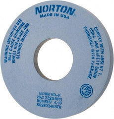 Norton - 14" Diam x 5" Hole x 1-1/2" Thick, K Hardness, 60 Grit Surface Grinding Wheel - Aluminum Oxide, Type 5, Medium Grade, 2,320 Max RPM, One-Side Recess - Benchmark Tooling