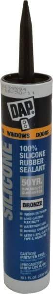 DAP - 10.1 oz Tube Bronze (Color) RTV Silicone Joint Sealant - -40 to 400°F Operating Temp, 10 to 20 min Tack Free Dry Time, 24 hr Full Cure Time - Benchmark Tooling