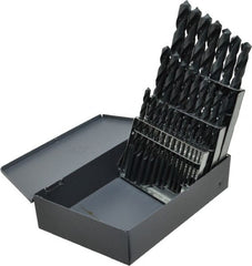 Chicago-Latrobe - 1/16 to 1/2", 118° Point, Oxide Finish, High Speed Steel Jobber Length Drill Bit Set - Benchmark Tooling