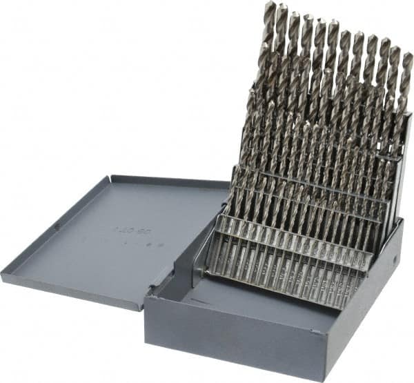 Chicago-Latrobe - 118° Point, Bright Finish, High Speed Steel Jobber Length Drill Bit Set - Benchmark Tooling