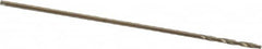 Chicago-Latrobe - 1/64" 135° Cobalt Jobber Drill - Oxide/Gold Finish, Right Hand Cut, Spiral Flute, Straight Shank, 3/4" OAL, Standard Point - Benchmark Tooling