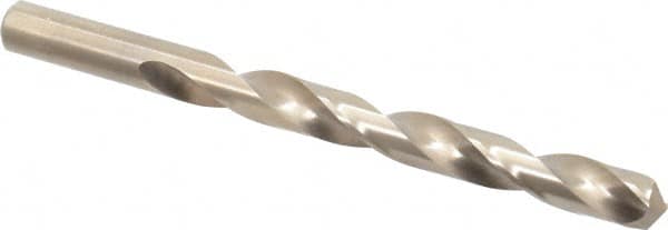 Chicago-Latrobe - 7/16" 135° Cobalt Jobber Drill - Oxide/Gold Finish, Right Hand Cut, Spiral Flute, Straight Shank, 5-1/2" OAL, Split Point - Benchmark Tooling