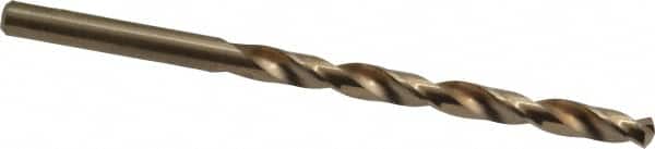 Chicago-Latrobe - #4 135° Cobalt Jobber Drill - Oxide/Gold Finish, Right Hand Cut, Spiral Flute, Straight Shank, 3-3/4" OAL, Split Point - Benchmark Tooling