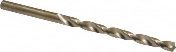 Chicago-Latrobe - #6 135° Cobalt Jobber Drill - Oxide/Gold Finish, Right Hand Cut, Spiral Flute, Straight Shank, 3-3/4" OAL, Split Point - Benchmark Tooling