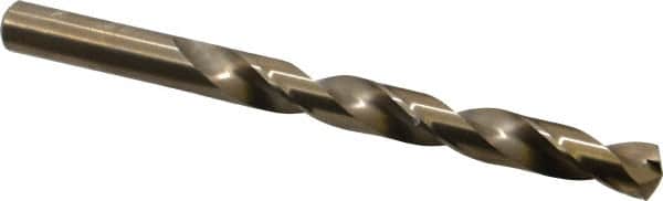 Chicago-Latrobe - 0.413" 135° Cobalt Jobber Drill - Oxide/Gold Finish, Right Hand Cut, Spiral Flute, Straight Shank, 5-1/4" OAL, Split Point - Benchmark Tooling