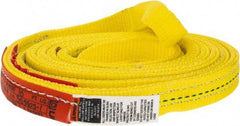 Lift-All - 10' Long x 1" Wide, 3,200 Lb Vertical Capacity, 2 Ply, Polyester Web Sling - 2,500 Lb Choker Capacity, Yellow - Benchmark Tooling