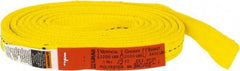 Lift-All - 12' Long x 1" Wide, 3,200 Lb Vertical Capacity, 2 Ply, Polyester Web Sling - 2,500 Lb Choker Capacity, Yellow - Benchmark Tooling