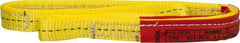 Lift-All - 3' Long x 1" Wide, 3,200 Lb Vertical Capacity, 2 Ply, Polyester Web Sling - 2,500 Lb Choker Capacity, Yellow - Benchmark Tooling