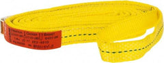 Lift-All - 10' Long x 1" Wide, 3,200 Lb Vertical Capacity, 2 Ply, Polyester Web Sling - 2,500 Lb Choker Capacity, Yellow - Benchmark Tooling