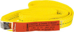 Lift-All - 3' Long x 1" Wide, 3,200 Lb Vertical Capacity, 2 Ply, Polyester Web Sling - 2,500 Lb Choker Capacity, Yellow - Benchmark Tooling