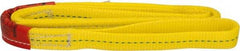 Lift-All - 4' Long x 1" Wide, 3,200 Lb Vertical Capacity, 2 Ply, Polyester Web Sling - 2,500 Lb Choker Capacity, Yellow - Benchmark Tooling