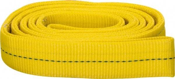 Lift-All - 8' Long x 2" Wide, 6,400 Lb Vertical Capacity, 2 Ply, Polyester Web Sling - 5,000 Lb Choker Capacity, Yellow - Benchmark Tooling