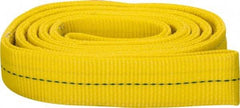 Lift-All - 8' Long x 2" Wide, 6,400 Lb Vertical Capacity, 2 Ply, Polyester Web Sling - 5,000 Lb Choker Capacity, Yellow - Benchmark Tooling