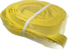 Lift-All - 10' Long x 3" Wide, 8,600 Lb Vertical Capacity, 2 Ply, Polyester Web Sling - 6,900 Lb Choker Capacity, Yellow - Benchmark Tooling