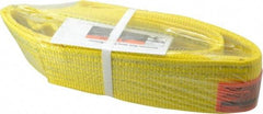 Lift-All - 4' Long x 3" Wide, 8,600 Lb Vertical Capacity, 2 Ply, Polyester Web Sling - 6,900 Lb Choker Capacity, Yellow - Benchmark Tooling